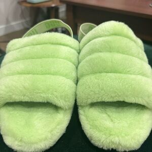 UGG Fluff Yeah Slides in Lime Green